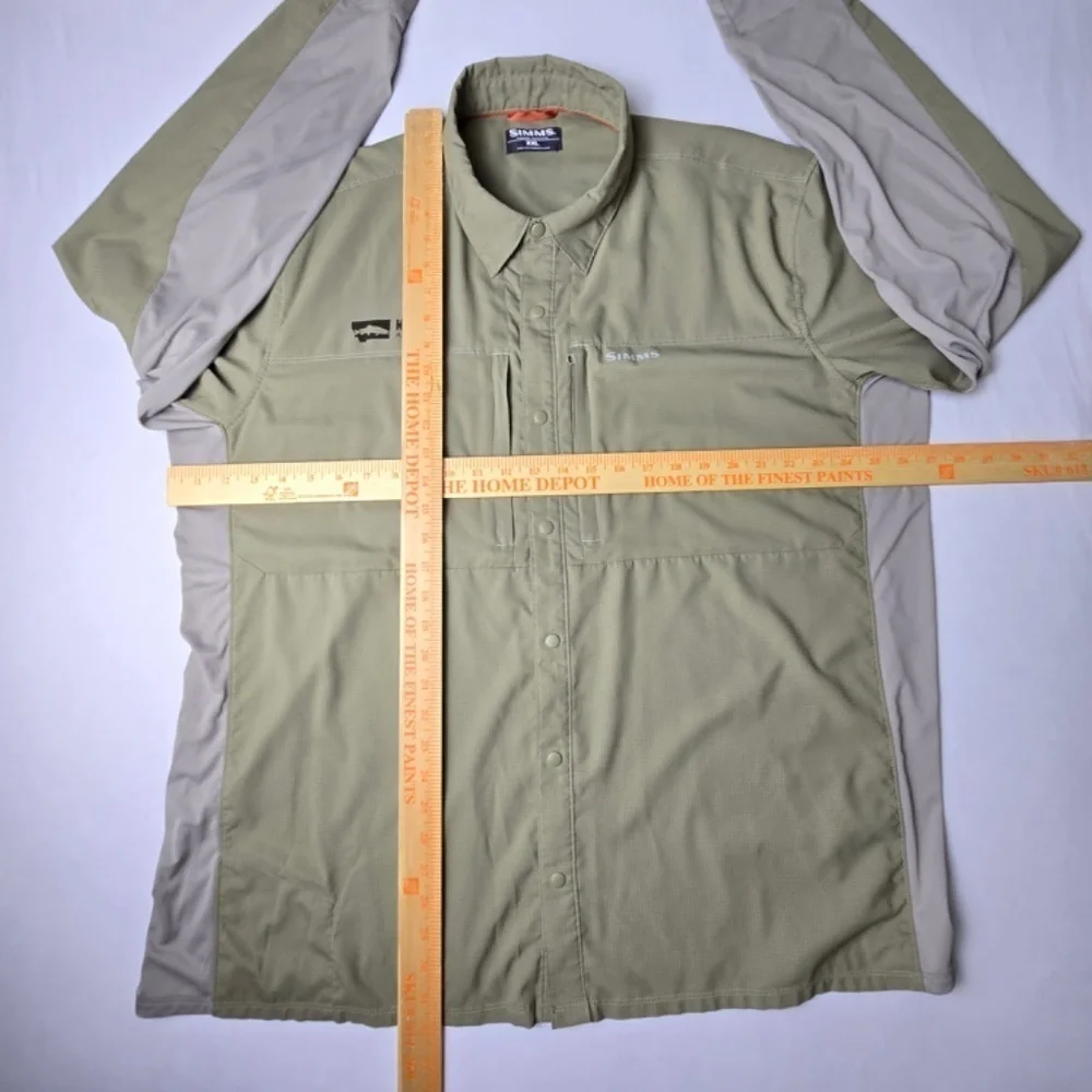 Simms Intruder BiComp Featherlight Fishing Long-Sleeve Shirt Mens XXL -Tan